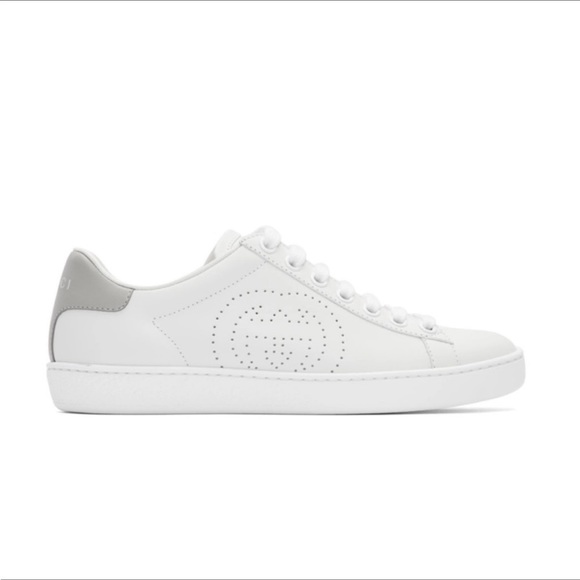 Gucci Shoes - Gucci Women's Ace Interlocking G Sneakers White / Gray Sz 36